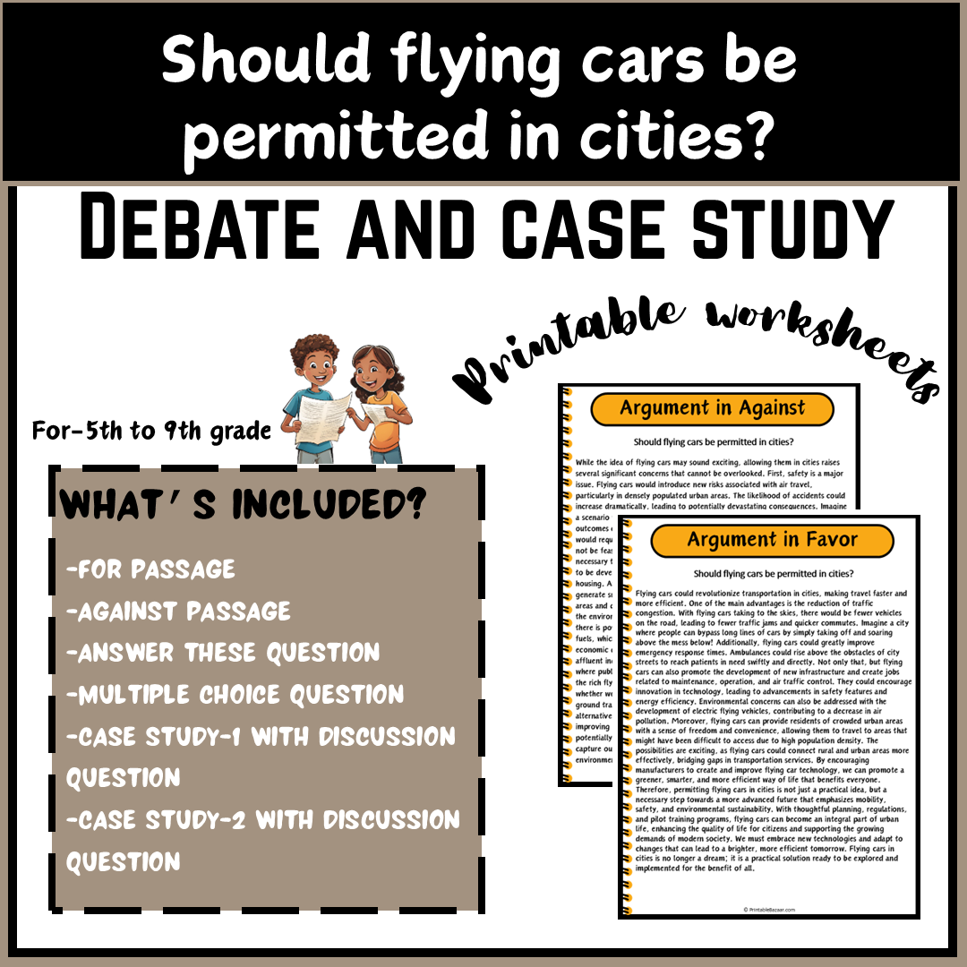 Should flying cars be permitted in cities? | Debate Case Study Worksheet