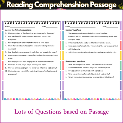 What Lives in the Ocean | Reading Comprehension Passage and Questions