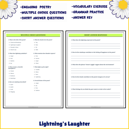 Lightning's Laughter | Poem Grammar Worksheet Printable Activity