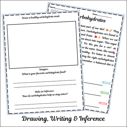 Carbohydrates | Short Reading Comprehension Creative Worksheet