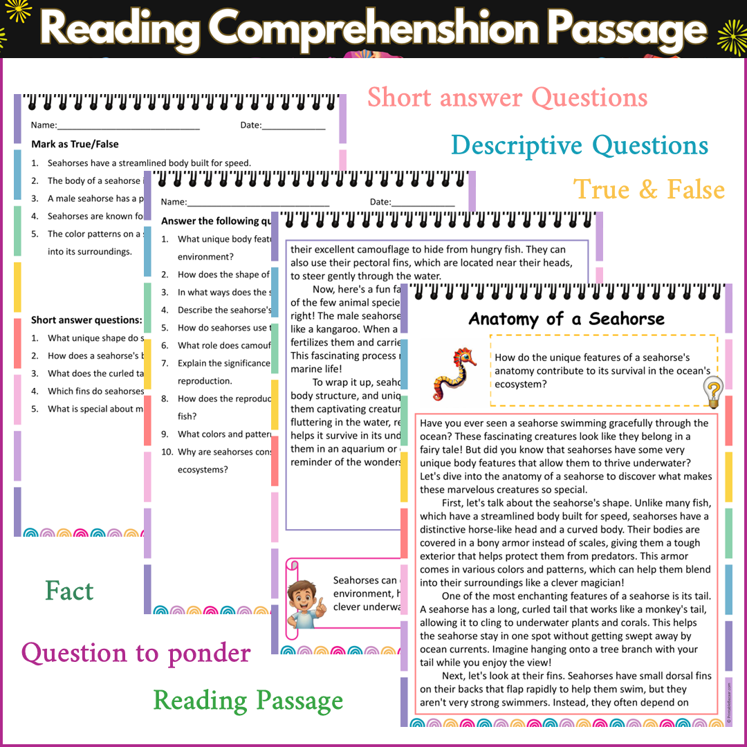 Anatomy of a Seahorse | Reading Comprehension Passage and Questions