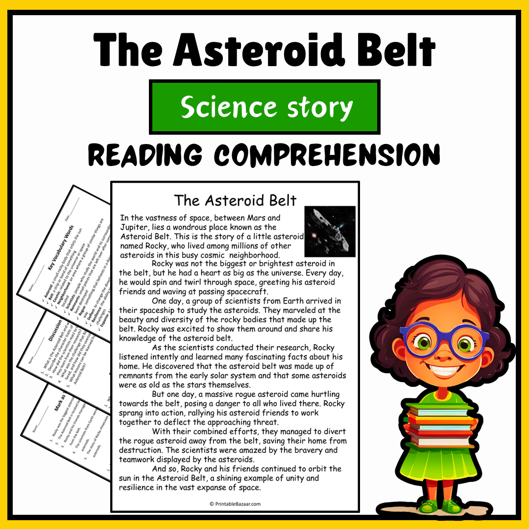 The Asteroid Belt | Science Story Reading Comprehension Activity