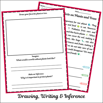 Harmful Effects on Plants and Trees | Short Reading Comprehension Creative Worksheet