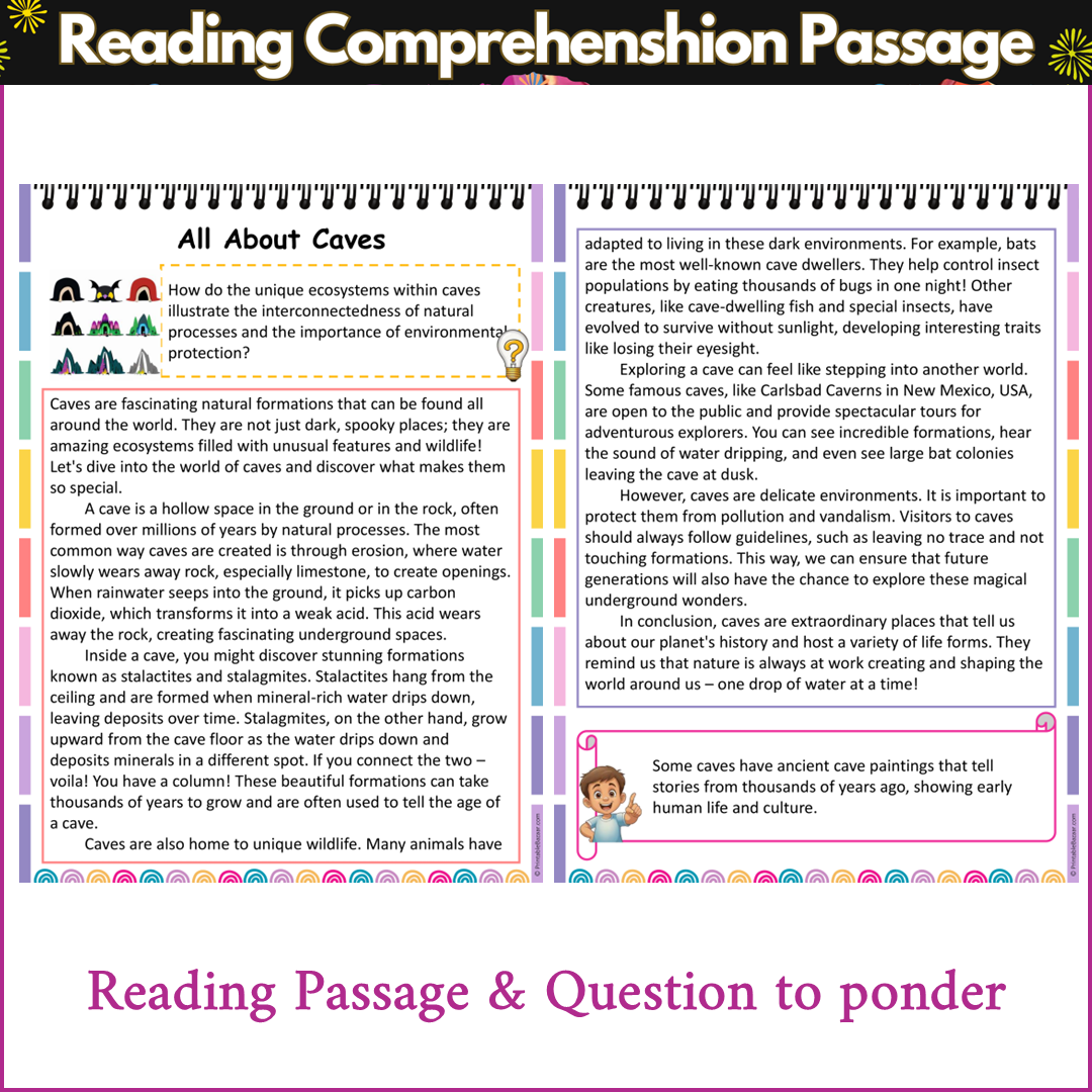 All About Caves | Reading Comprehension Passage and Questions