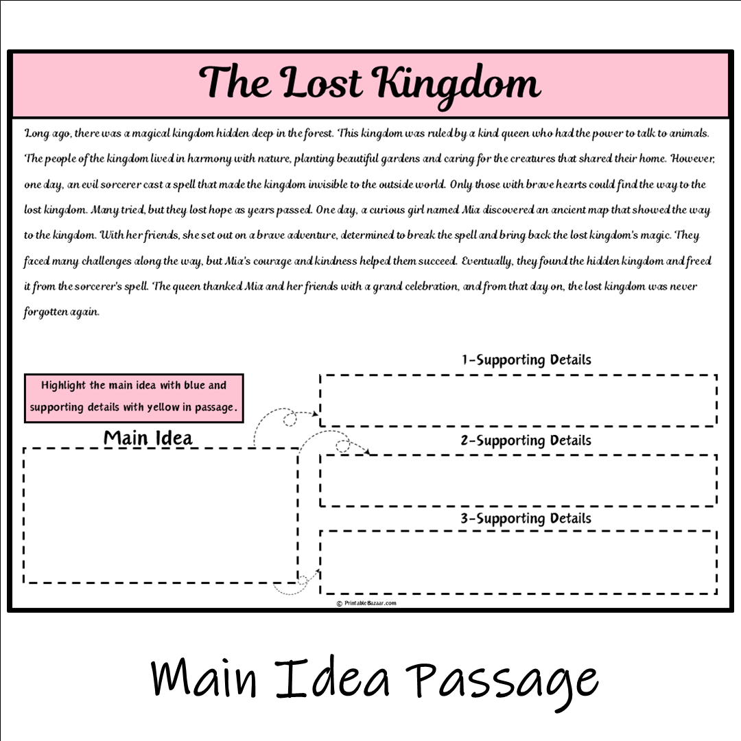 The Lost Kingdom | Main Idea and Supporting Details Reading Passage and Questions