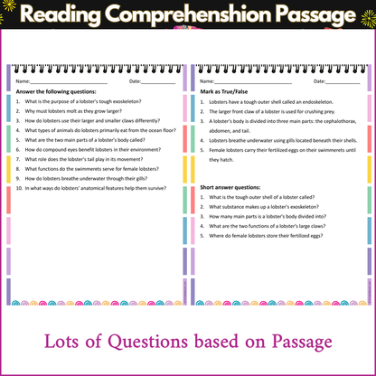 Anatomy of a Lobster | Reading Comprehension Passage and Questions