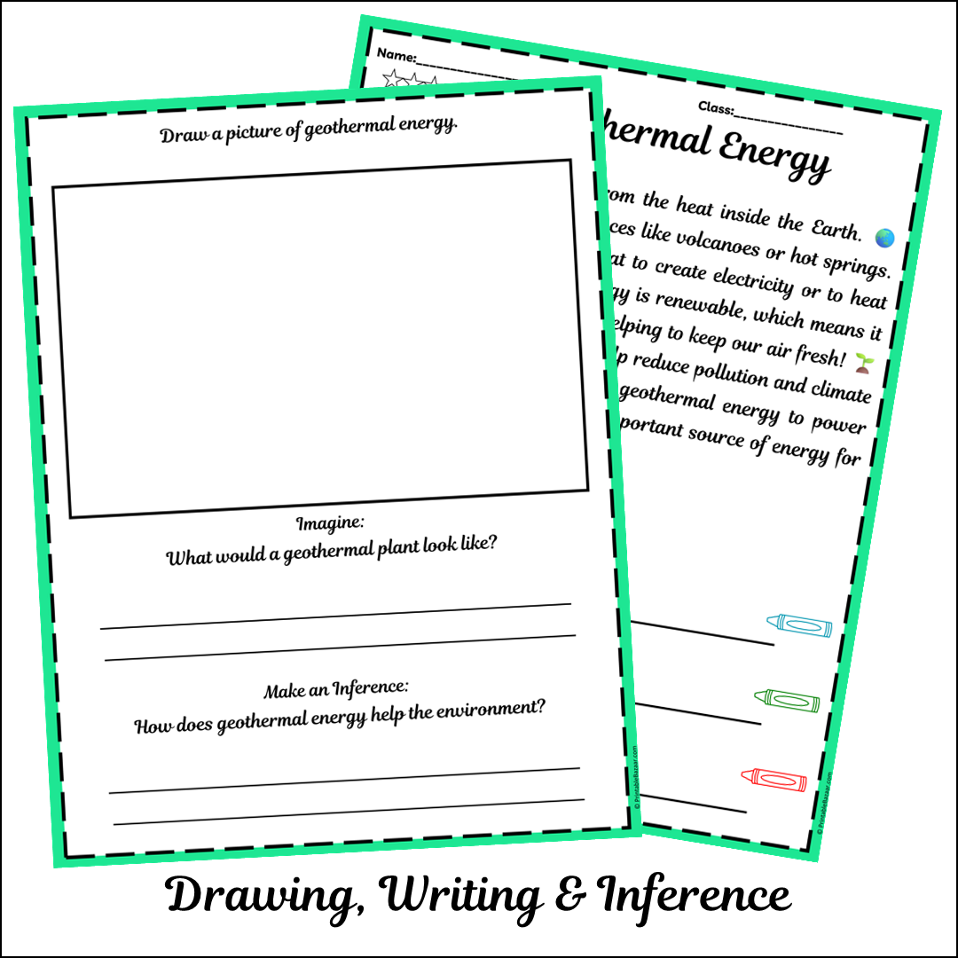 Geothermal Energy | Short Reading Comprehension Creative Worksheet