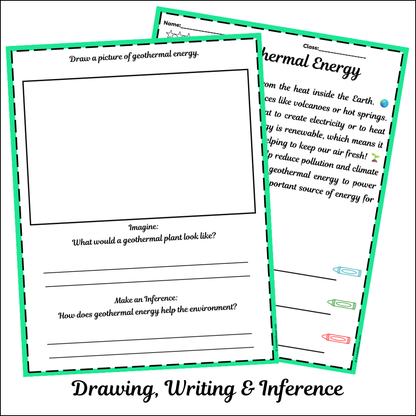 Geothermal Energy | Short Reading Comprehension Creative Worksheet