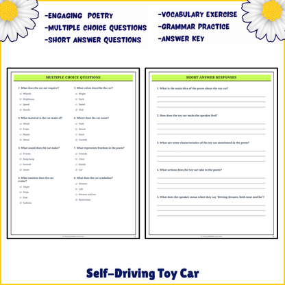 Self-Driving Toy Car | Poem Grammar Worksheet Printable Activity