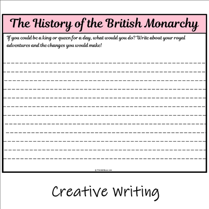 The History of the British Monarchy | Main Idea and Supporting Details Reading Passage and Questions