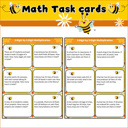 2-Digit by 2-Digit Multiplication | Math Task Cards