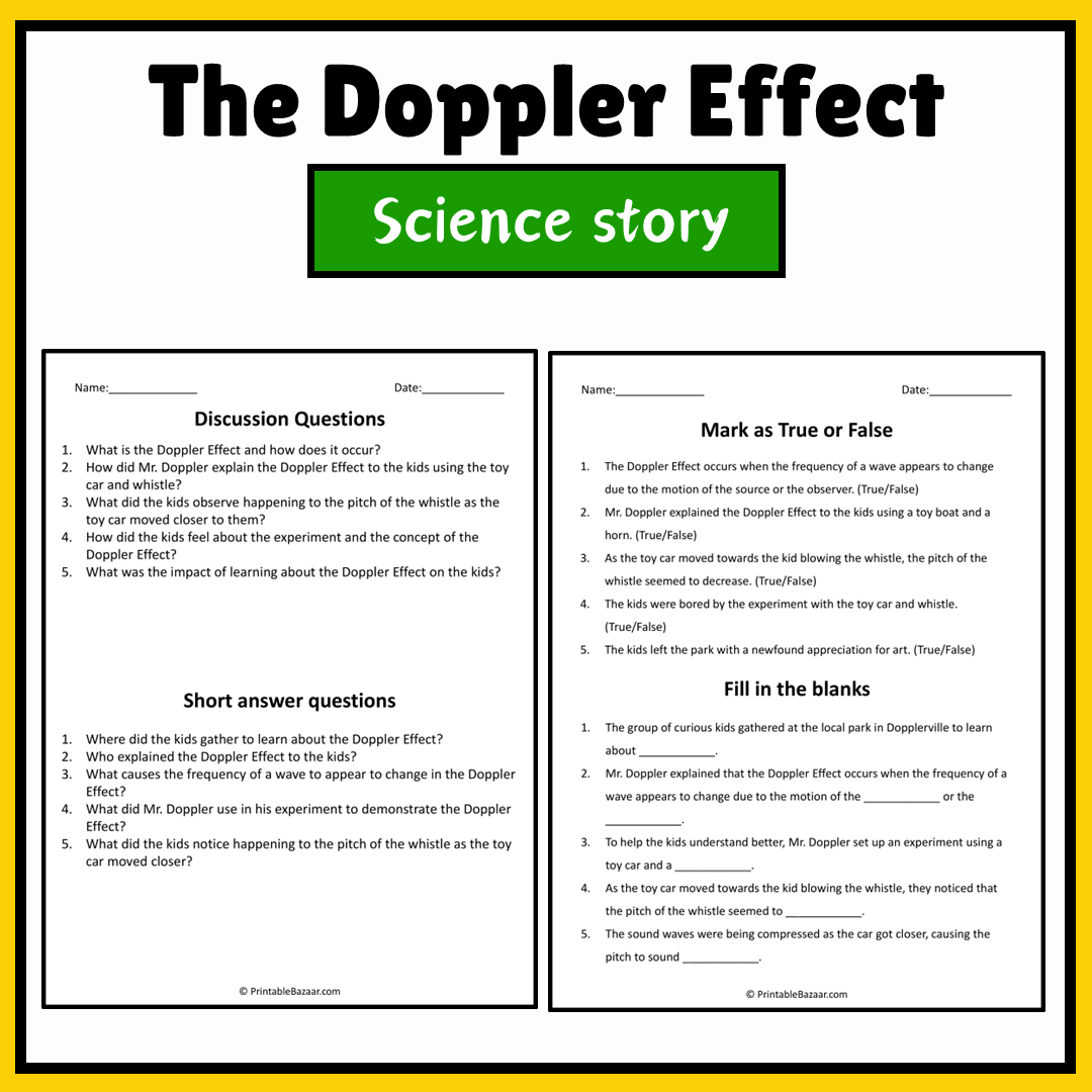 The Doppler Effect | Science Story Reading Comprehension Activity