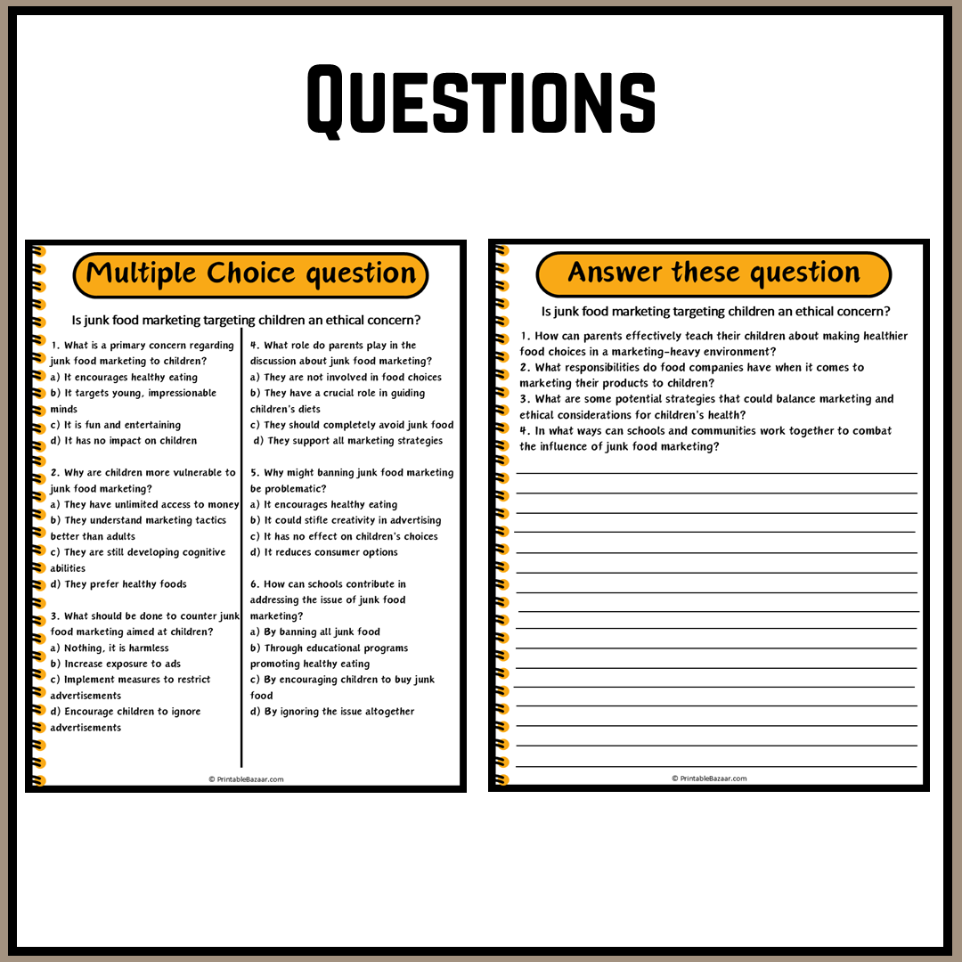 Is junk food marketing targeting children an ethical concern? | Debate Case Study Worksheet