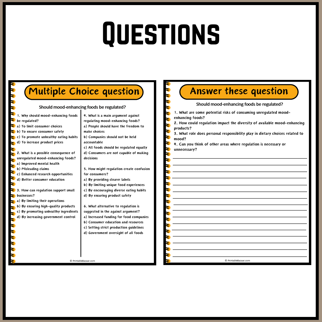 Should mood-enhancing foods be regulated? | Debate Case Study Worksheet