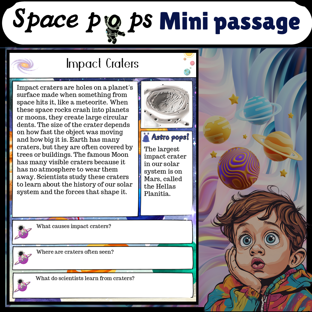 Impact Craters | Space Pops Reading Passage and Questions