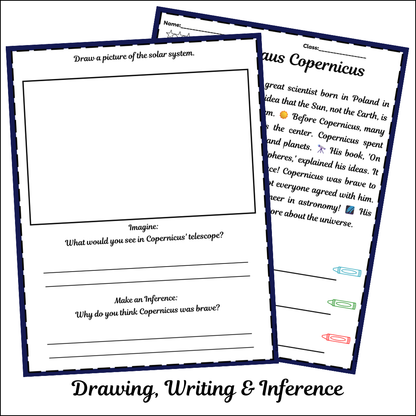 Nicolaus Copernicus | Short Reading Comprehension Creative Worksheet