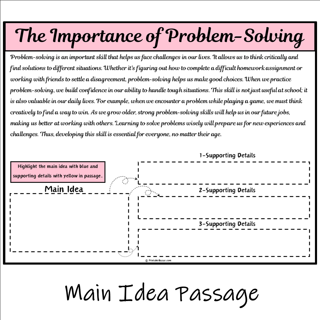 The Importance of Problem-Solving | Main Idea and Supporting Details Reading Passage and Questions