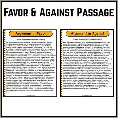 Should personal force fields be legalized? | Debate Case Study Worksheet