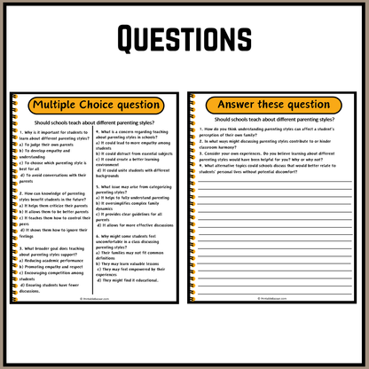 Should schools teach about different parenting styles? | Debate Case Study Worksheet