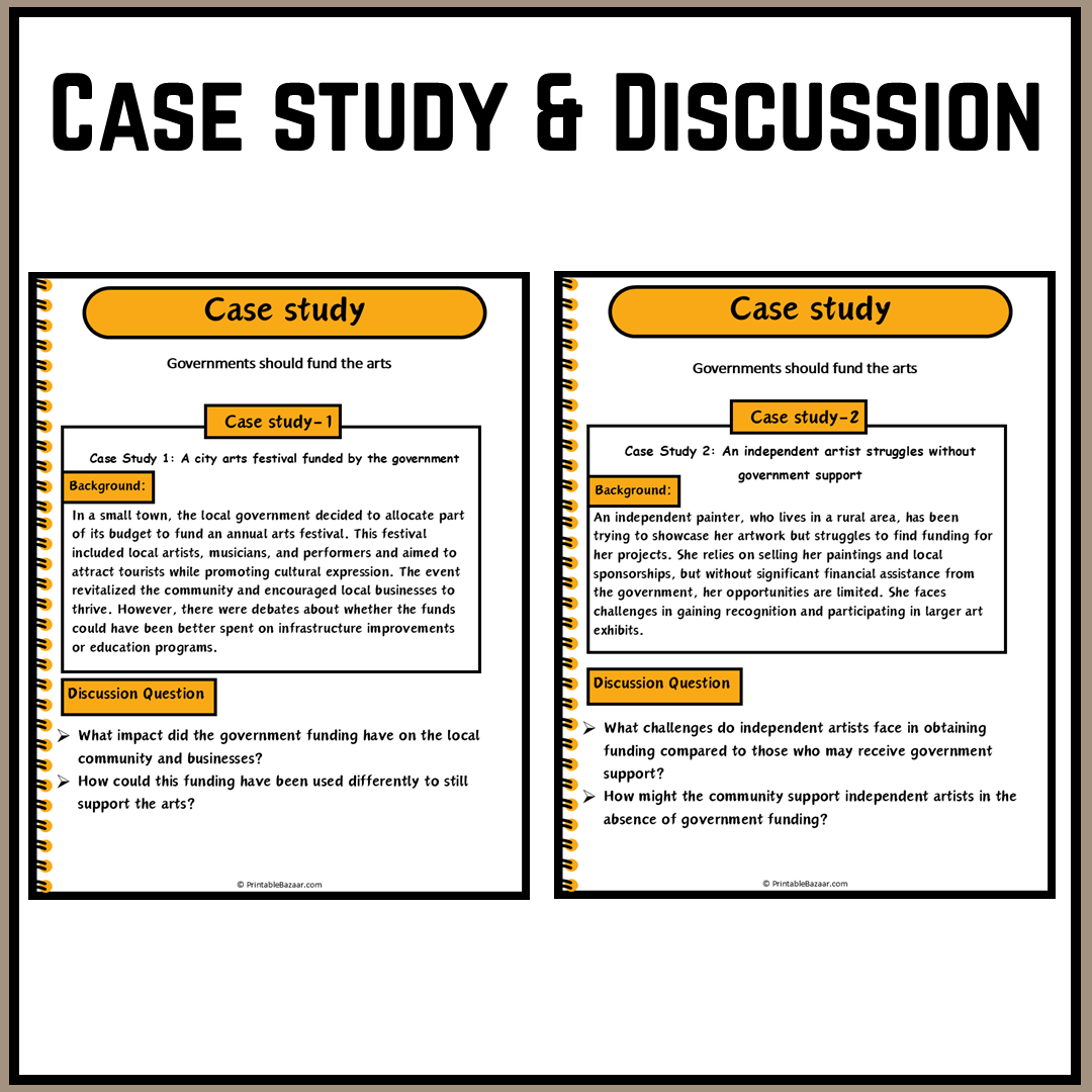 Governments should fund the arts | Debate Case Study Worksheet