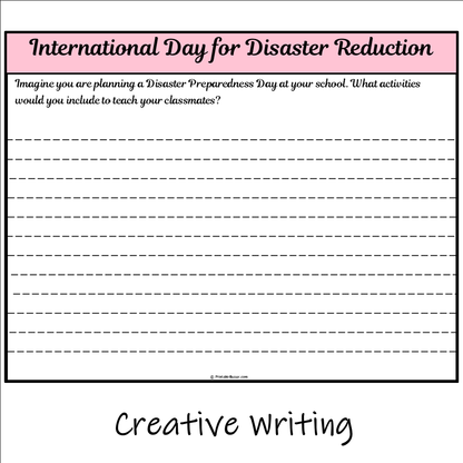 International Day for Disaster Reduction | Main Idea and Supporting Details Reading Passage and Questions