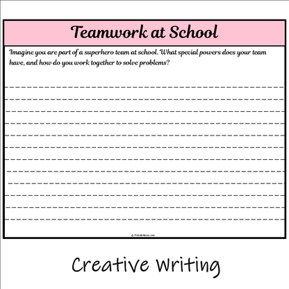 Teamwork at School | Main Idea and Supporting Details Reading Passage and Questions