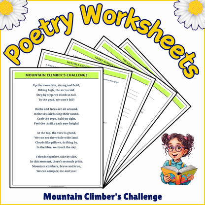 Mountain Climber's Challenge | Poem Grammar Worksheet Printable Activity