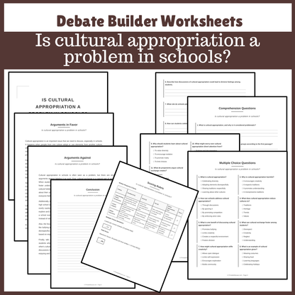 Is cultural appropriation a problem in schools? | Favour and Against Worksheet Printable Activity