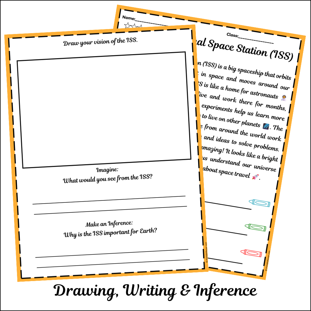 International Space Station (ISS) | Short Reading Comprehension Creative Worksheet