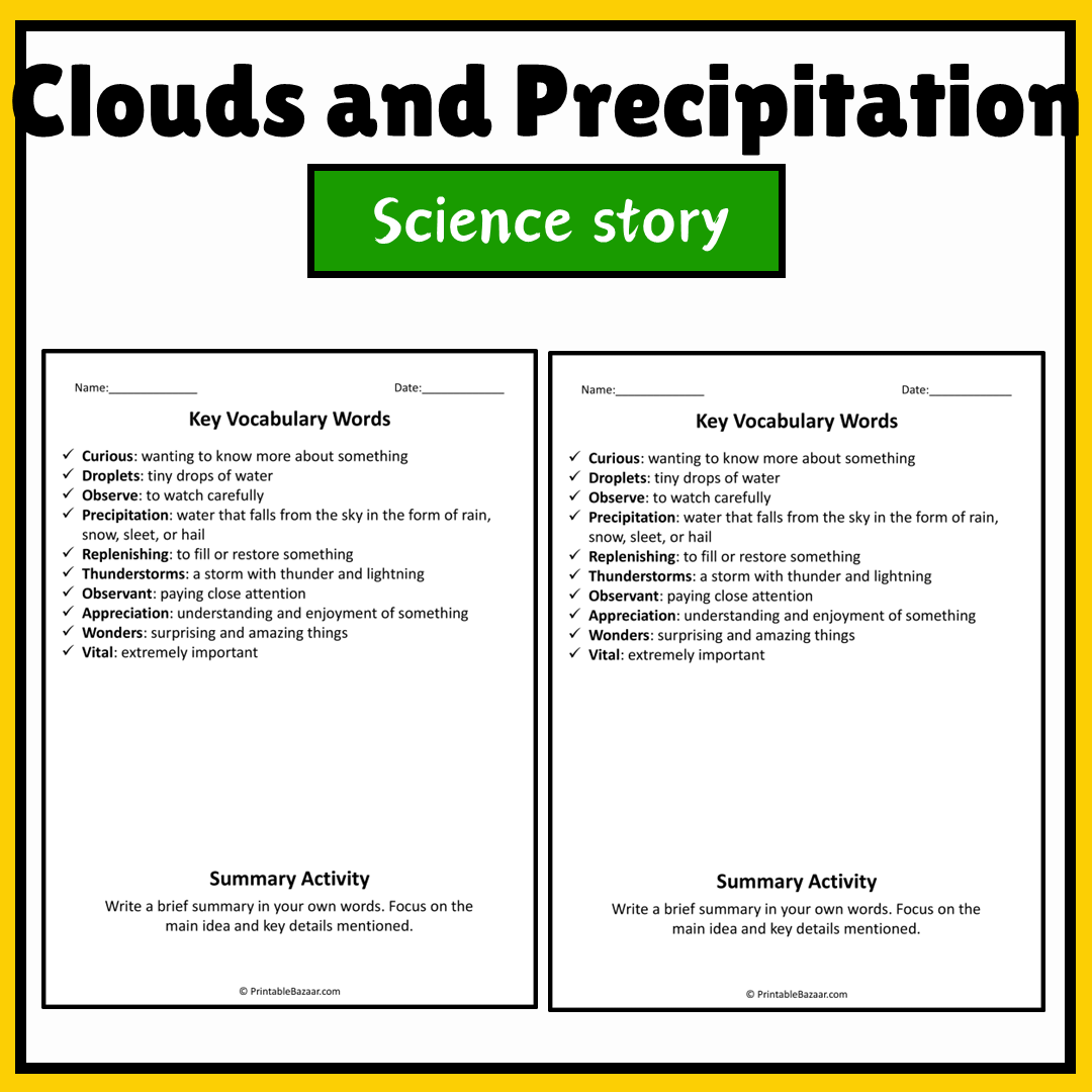 Clouds and Precipitation | Science Story Reading Comprehension Activity