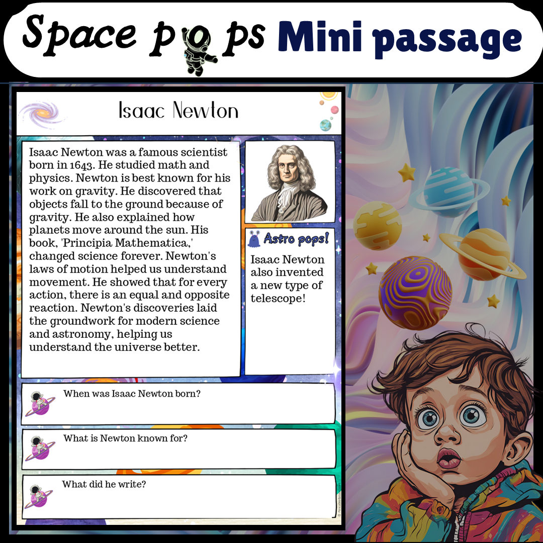 Isaac Newton | Space Pops Reading Passage and Questions