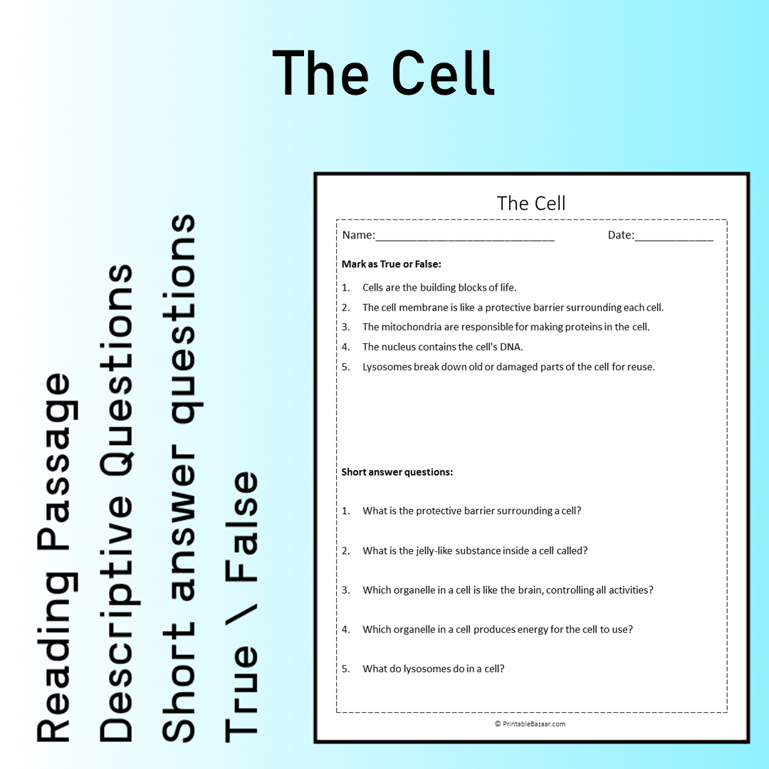 The Cell | Reading Comprehension Passage Printable Worksheet