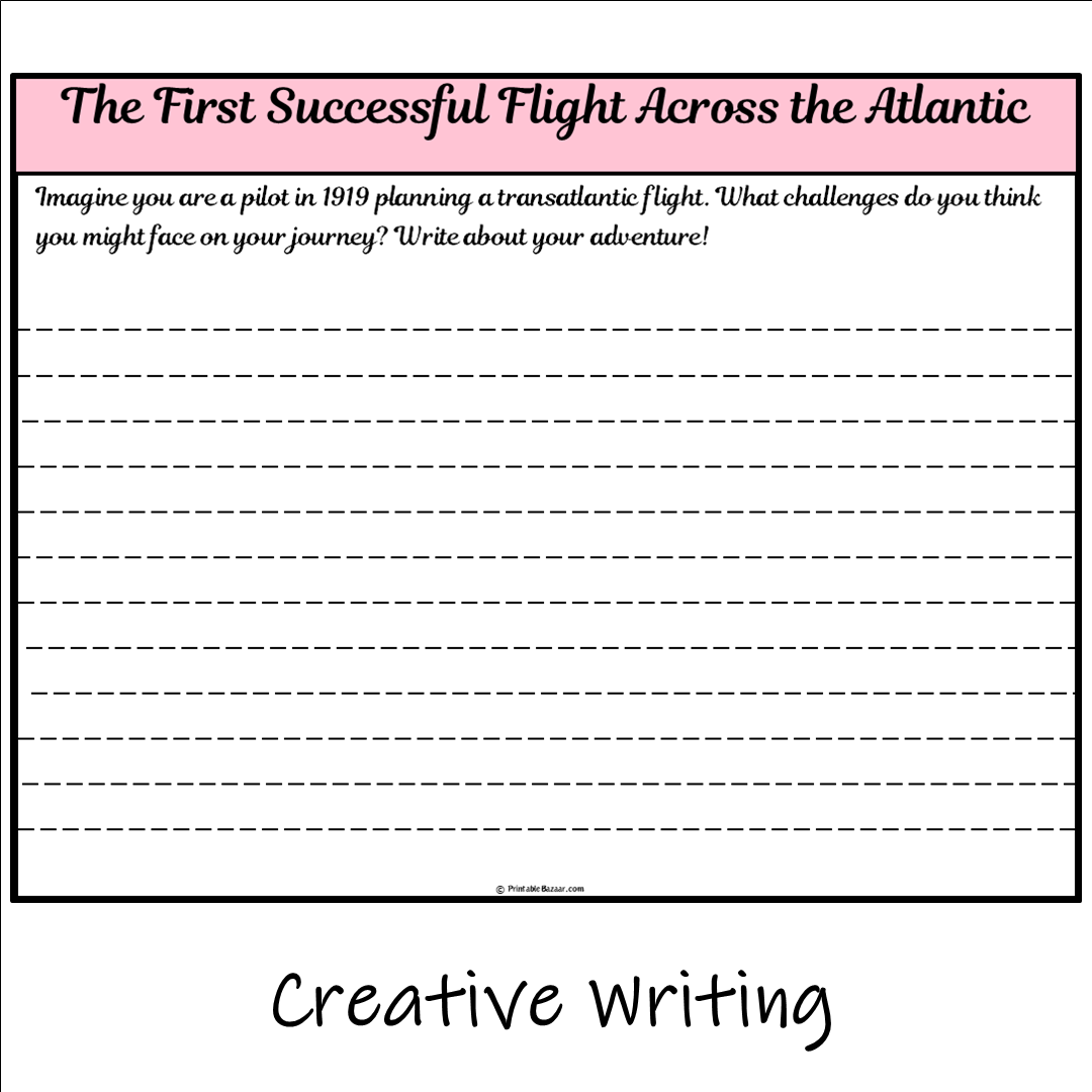 The First Successful Flight Across the Atlantic | Main Idea and Supporting Details Reading Passage and Questions