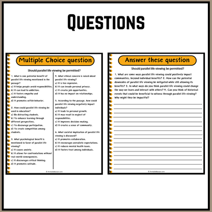 Should parallel life viewing be permitted? | Debate Case Study Worksheet