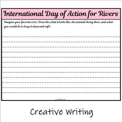 International Day of Action for Rivers | Main Idea and Supporting Details Reading Passage and Questions