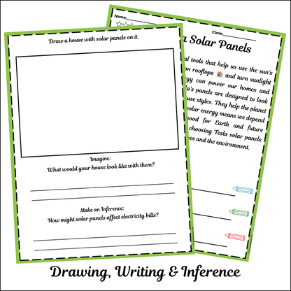 Tesla Solar Panels | Short Reading Comprehension Creative Worksheet