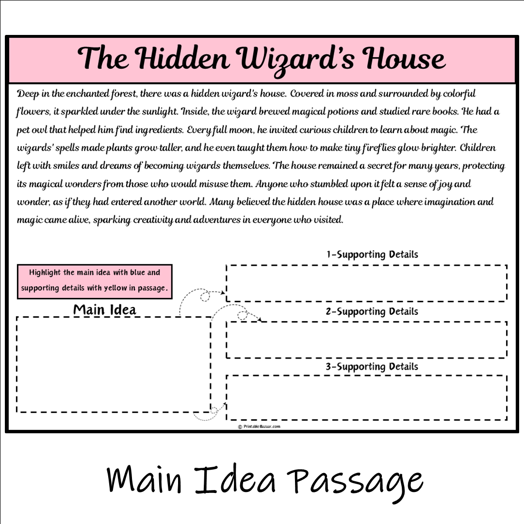 The Hidden Wizard’s House | Main Idea and Supporting Details Reading Passage and Questions