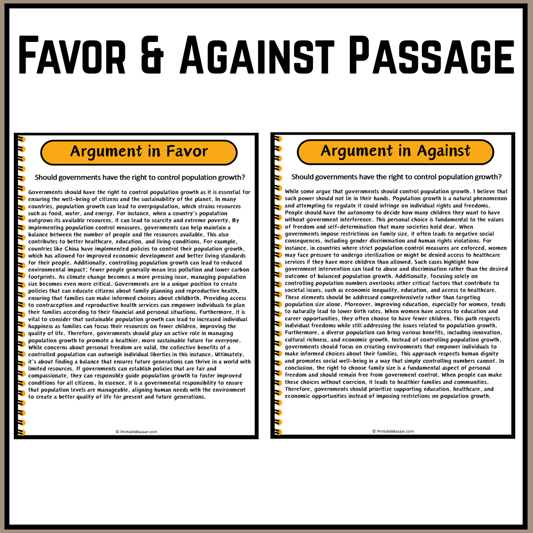 Should governments have the right to control population growth? | Debate Case Study Worksheet