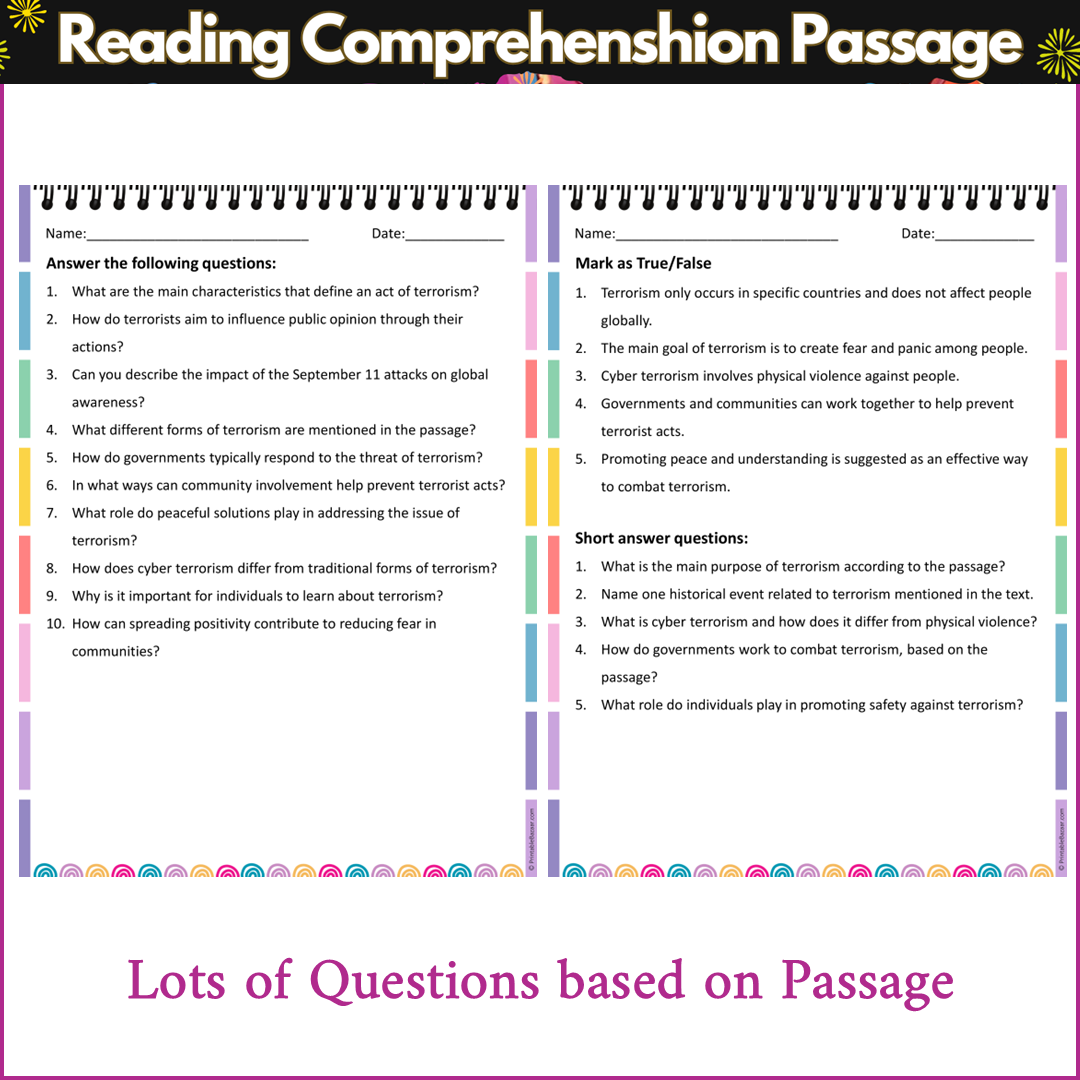 Terrorism | Reading Comprehension Passage and Questions