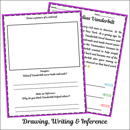 Cornelius Vanderbilt | Short Reading Comprehension Creative Worksheet