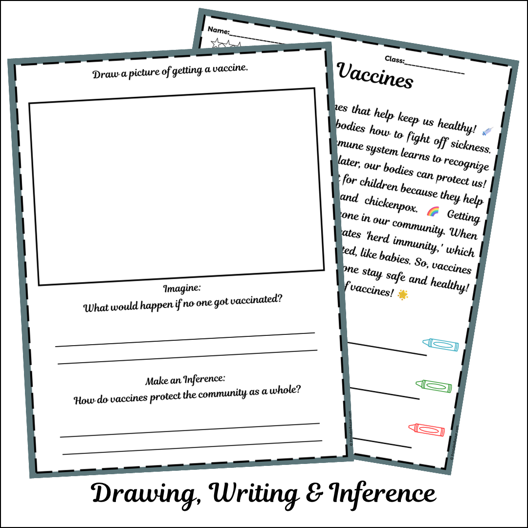 Vaccines | Short Reading Comprehension Creative Worksheet