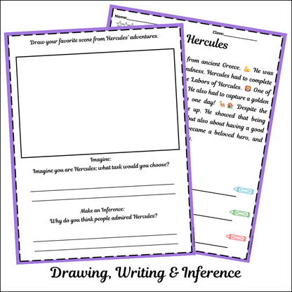 Hercules | Short Reading Comprehension Creative Worksheet