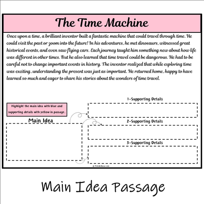 The Time Machine | Main Idea and Supporting Details Reading Passage and Questions