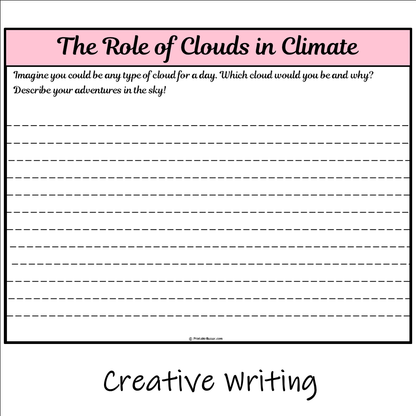 The Role of Clouds in Climate | Main Idea and Supporting Details Reading Passage and Questions