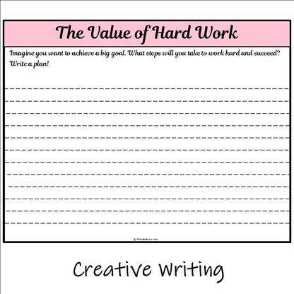 The Value of Hard Work | Main Idea and Supporting Details Reading Passage and Questions