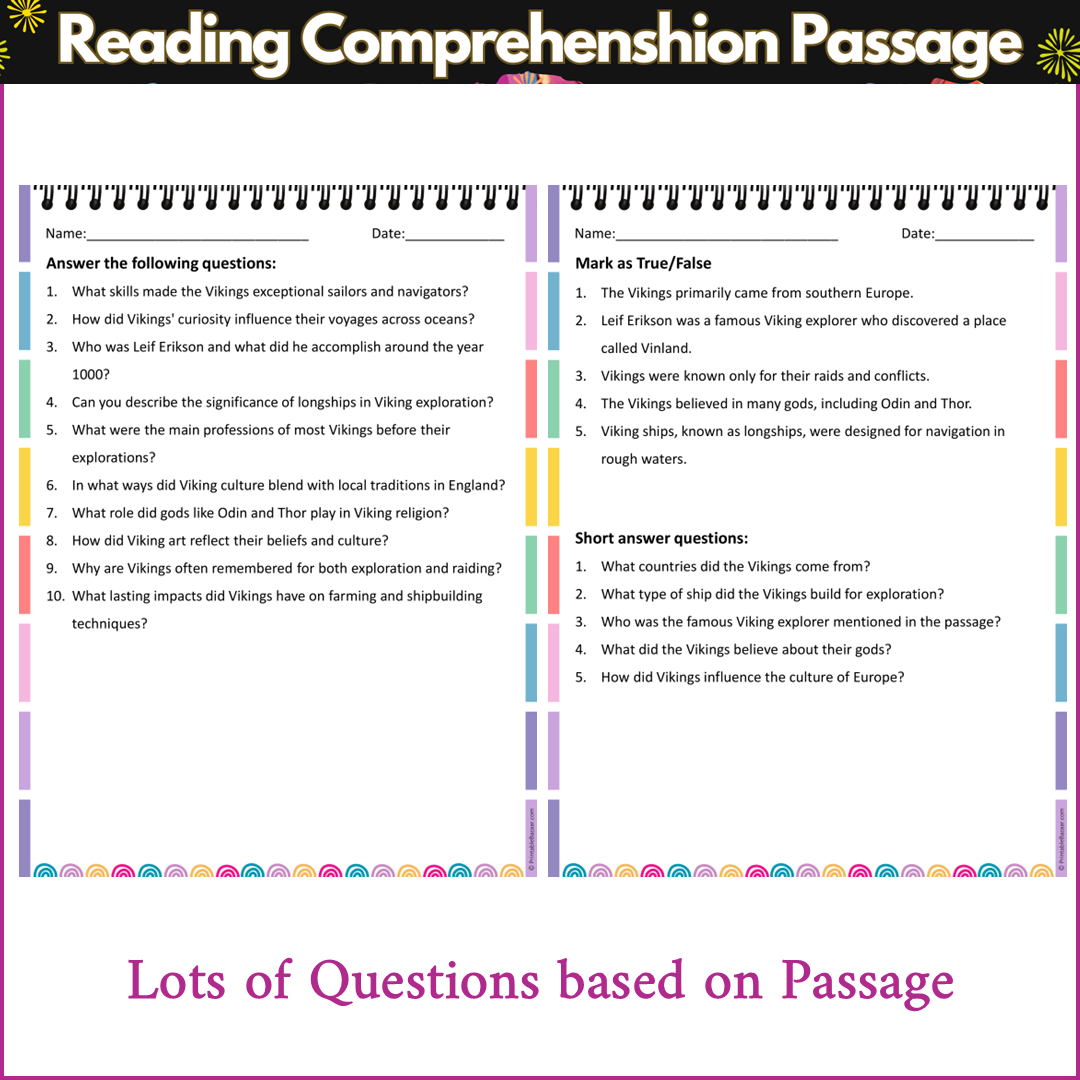 Vikings | Reading Comprehension Passage and Questions