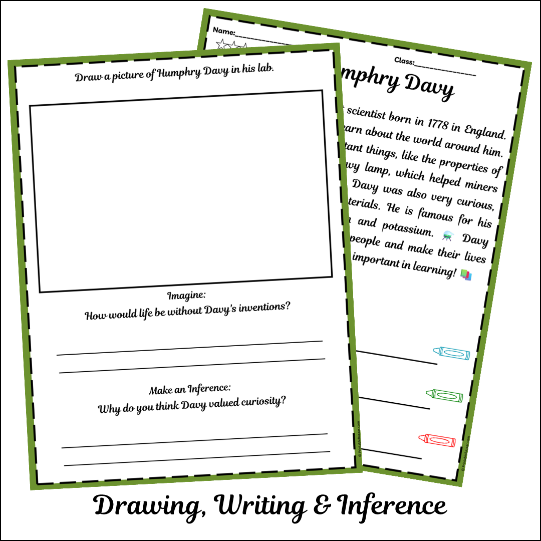 Humphry Davy | Short Reading Comprehension Creative Worksheet