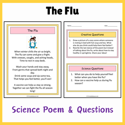 The Flu | Science Poem Reading Comprehension Activity