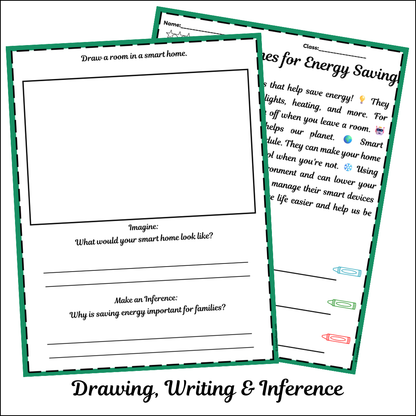 Smart Homes for Energy Saving | Short Reading Comprehension Creative Worksheet