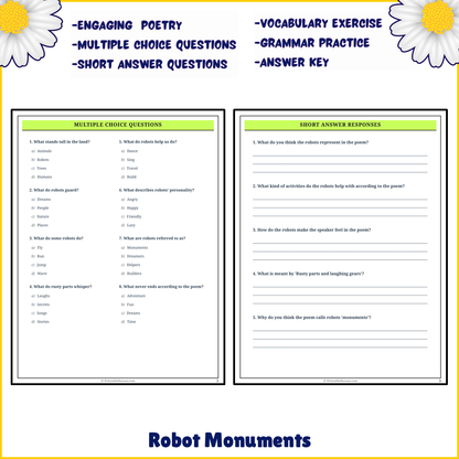 Robot Monuments | Poem Grammar Worksheet Printable Activity